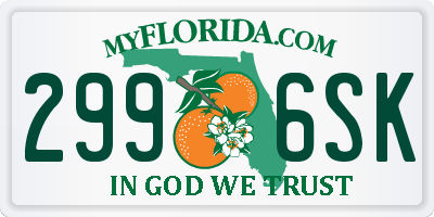 FL license plate 2996SK