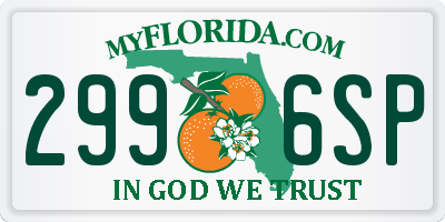 FL license plate 2996SP