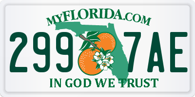 FL license plate 2997AE