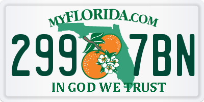 FL license plate 2997BN