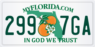 FL license plate 2997GA