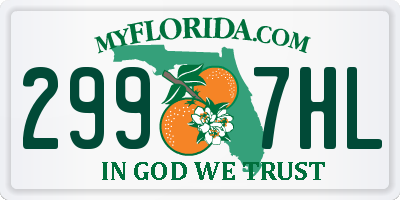 FL license plate 2997HL