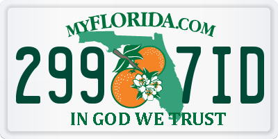 FL license plate 2997ID