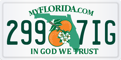 FL license plate 2997IG