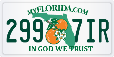 FL license plate 2997IR