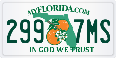 FL license plate 2997MS