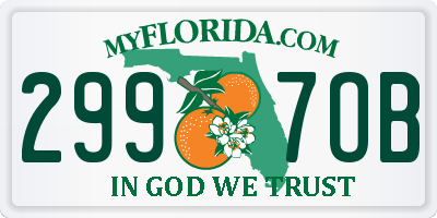 FL license plate 2997OB