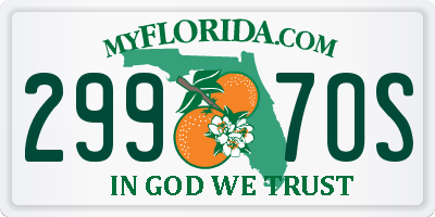 FL license plate 2997OS