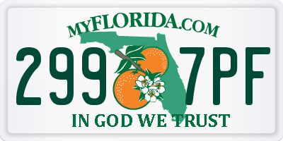 FL license plate 2997PF