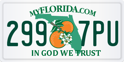 FL license plate 2997PU