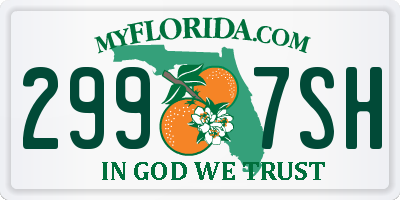 FL license plate 2997SH