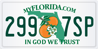FL license plate 2997SP