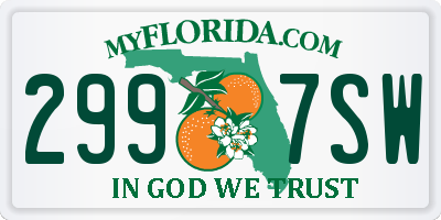 FL license plate 2997SW