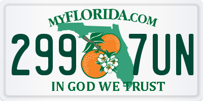 FL license plate 2997UN