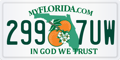 FL license plate 2997UW