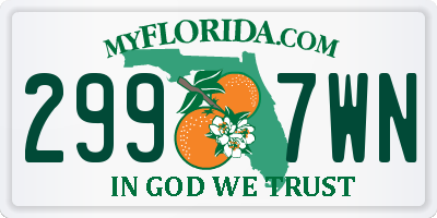 FL license plate 2997WN