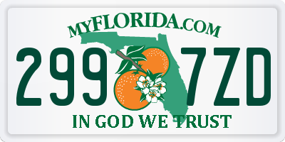 FL license plate 2997ZD