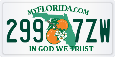 FL license plate 2997ZW
