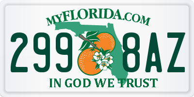 FL license plate 2998AZ
