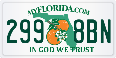 FL license plate 2998BN