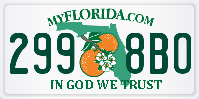 FL license plate 2998BO