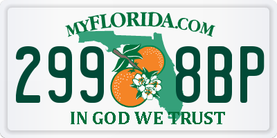 FL license plate 2998BP