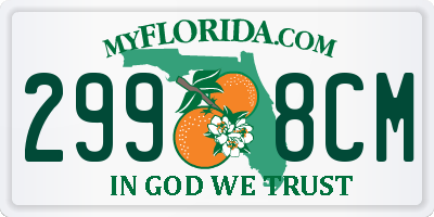 FL license plate 2998CM