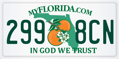 FL license plate 2998CN