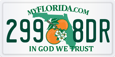 FL license plate 2998DR