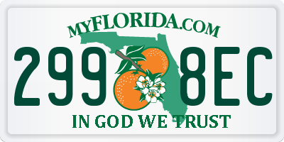 FL license plate 2998EC