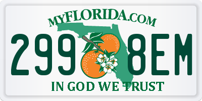 FL license plate 2998EM
