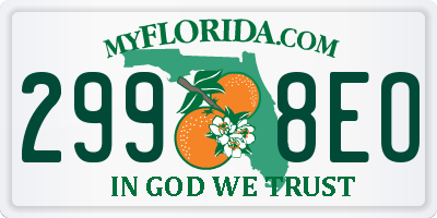 FL license plate 2998EO