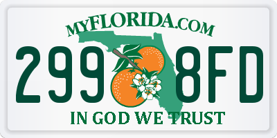 FL license plate 2998FD