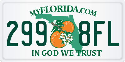 FL license plate 2998FL