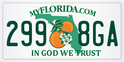 FL license plate 2998GA