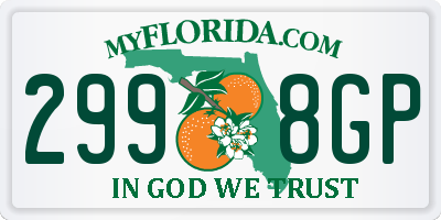 FL license plate 2998GP