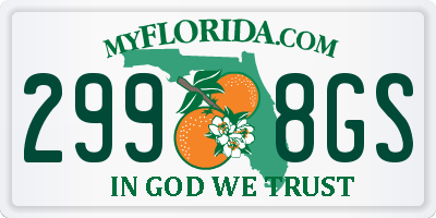 FL license plate 2998GS