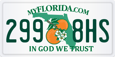 FL license plate 2998HS