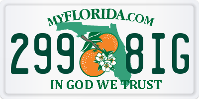 FL license plate 2998IG