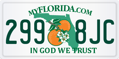FL license plate 2998JC