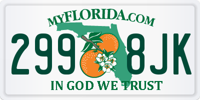 FL license plate 2998JK