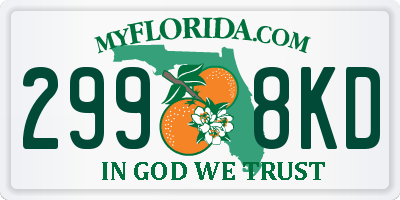 FL license plate 2998KD