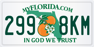 FL license plate 2998KM
