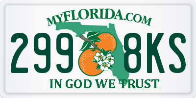 FL license plate 2998KS