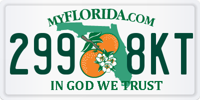 FL license plate 2998KT