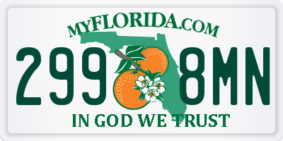 FL license plate 2998MN
