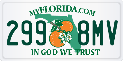 FL license plate 2998MV