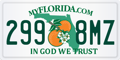 FL license plate 2998MZ