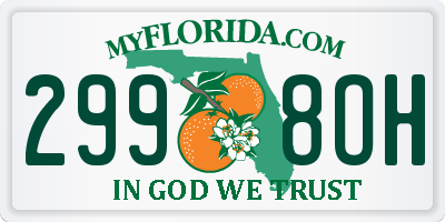FL license plate 2998OH