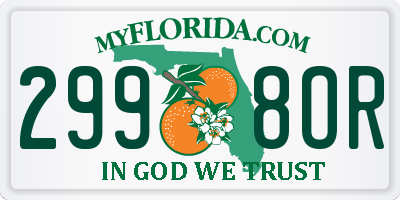 FL license plate 2998OR